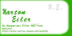 marton eiler business card